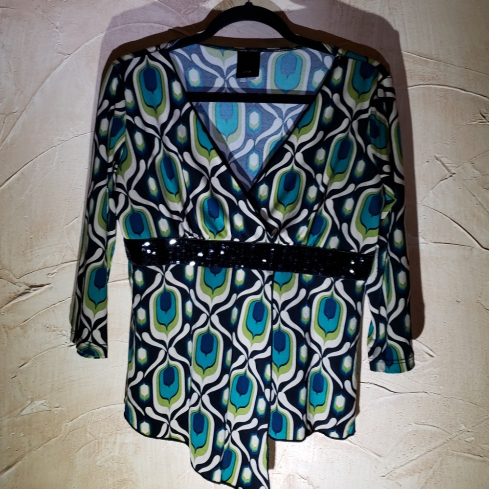 J.T.B. Colorful Elegant Blouse Top Medium